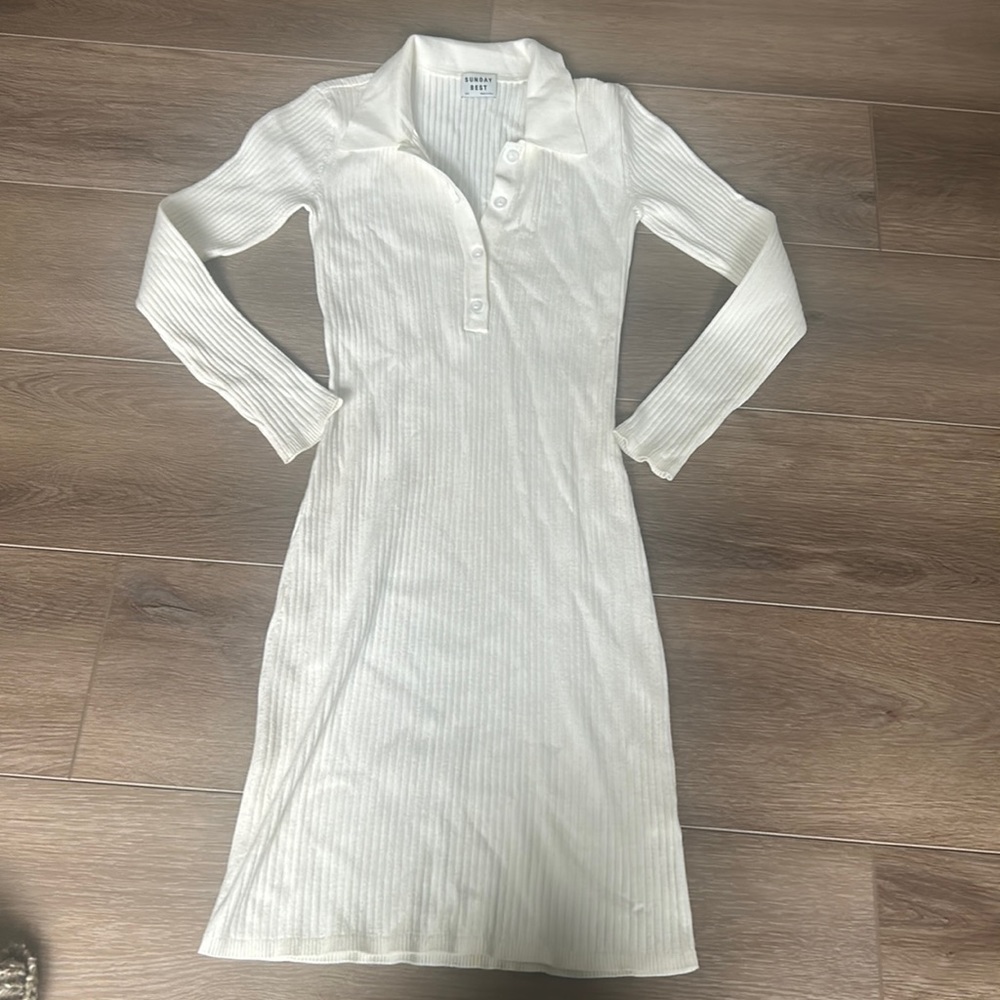 Sunday best ribbed sweater dress